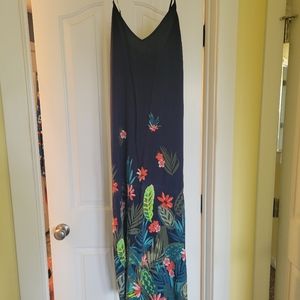Blue, long old navy dress